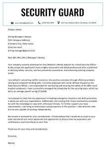 Security Guard Cover Letter Resume Genius in size 800 X 1132