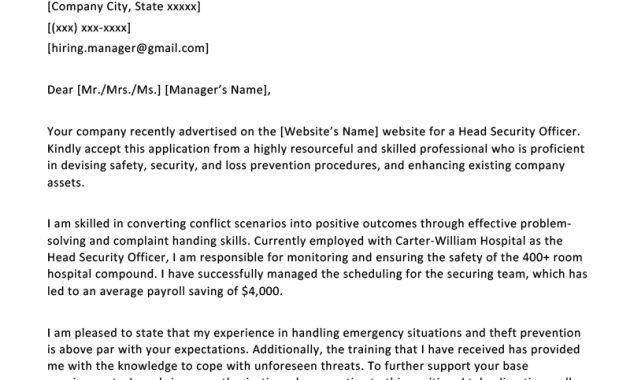 Security Guard Cover Letter Resume Genius in size 800 X 1132