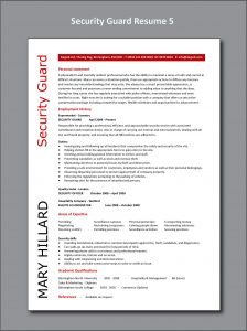 Security Guard Cv Sample Operations Management Resume with sizing 1462 X 1961