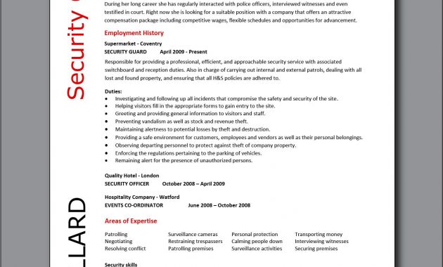 Security Guard Cv Sample Operations Management Resume with sizing 1462 X 1961