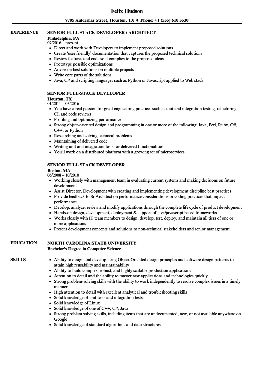 Senior Full Stack Developer Resume Samples Velvet Jobs with regard to proportions 860 X 1240