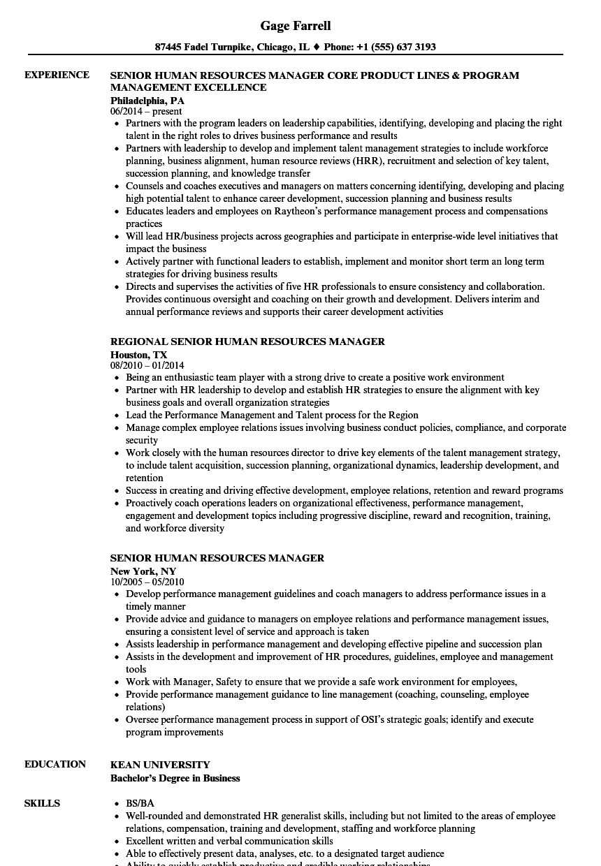 Senior Human Resources Manager Resume Samples Velvet Jobs throughout dimensions 860 X 1240
