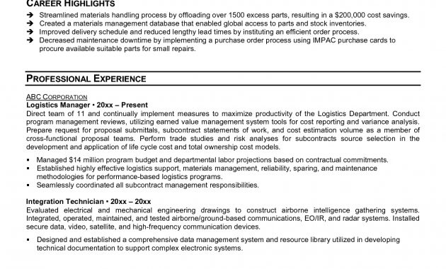 Senior Logistic Management Resume Logistics Manager Resume for sizing 1275 X 1650