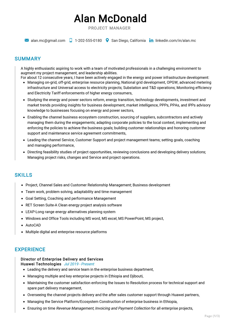 Senior Project Manager Resume Sample Cv Sample 2020 with dimensions 913 X 1293