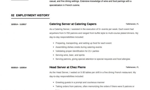 Server Resume Writing Guide 17 Examples Free Downloads with proportions 1239 X 1754