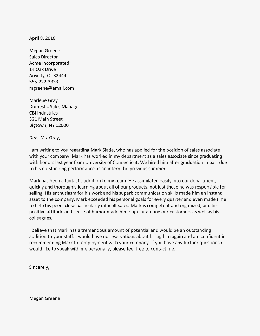 Soho House Reference Letter
