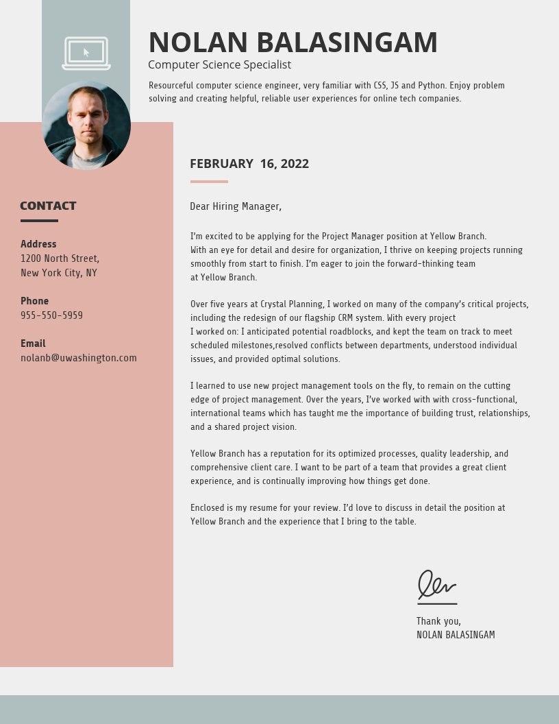 Simple College Student Cover Letter Template regarding proportions 816 X 1056