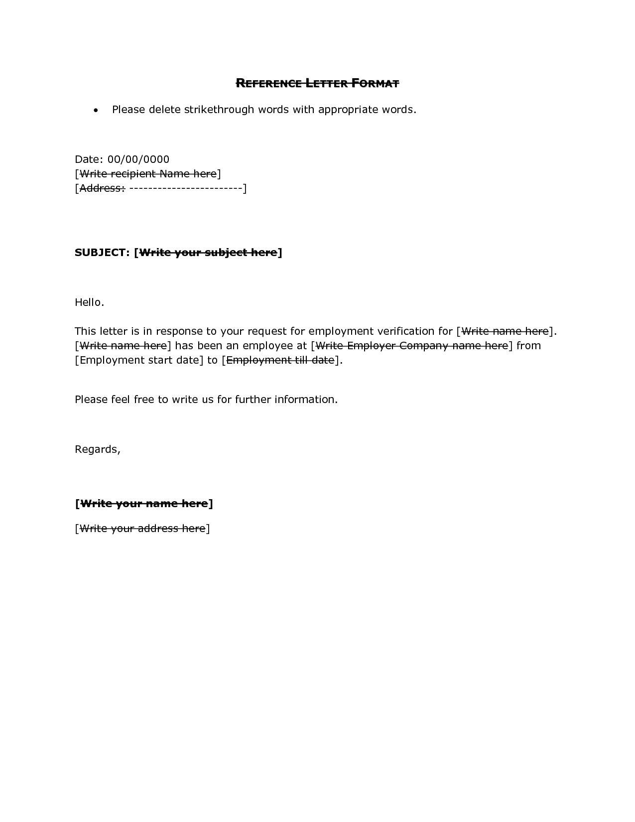 Simple Reference Letter Format Debandje in sizing 1275 X 1650