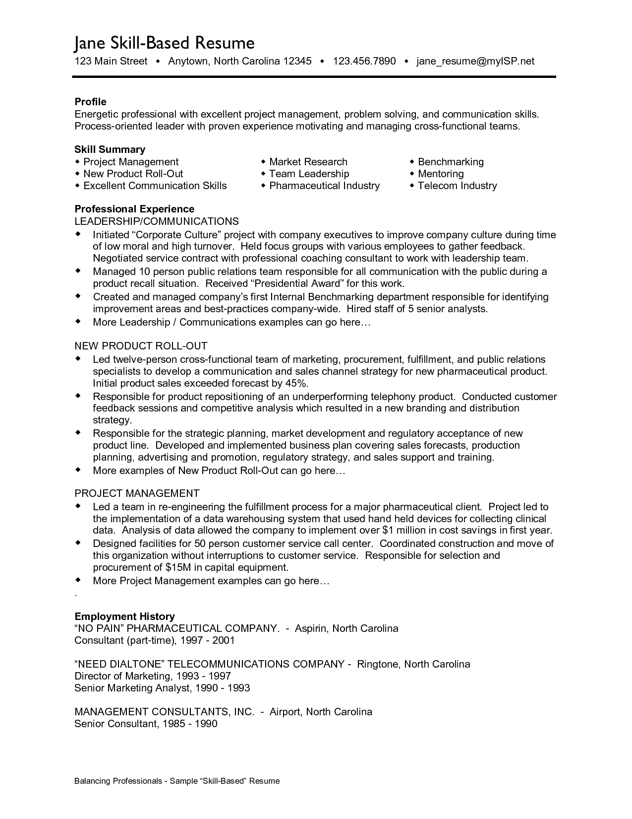 Skill Based Resume Examples Professional Skills Sample within measurements 1275 X 1650