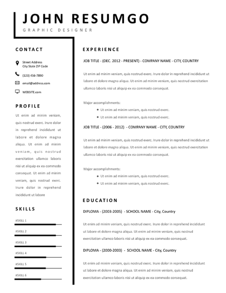 Smeme Simple Two Column Resume Template Resumgo in dimensions 791 X 1024