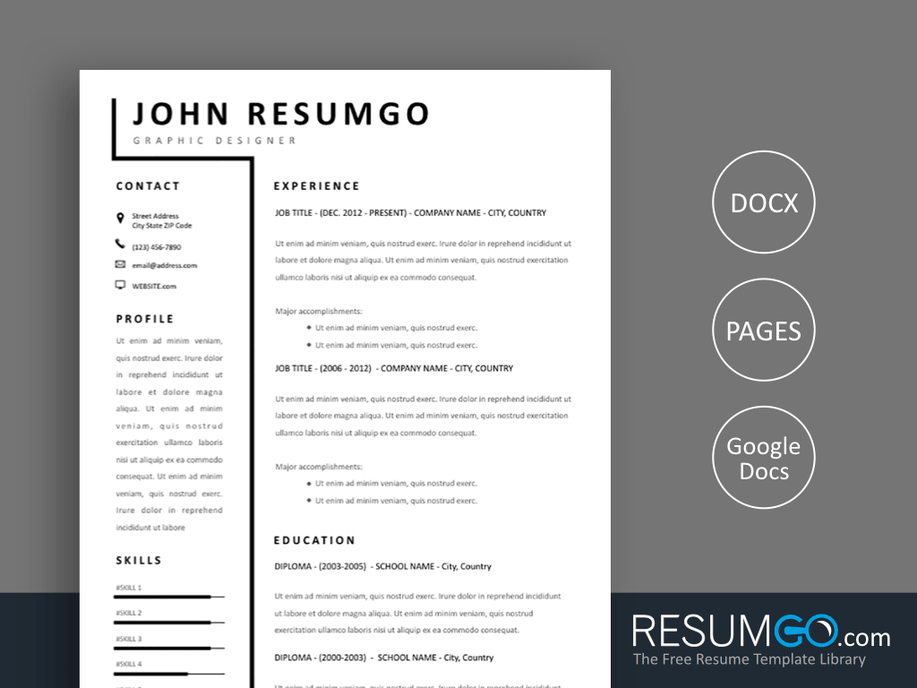 Smeme Simple Two Column Resume Template Resumgo with regard to dimensions 1024 X 768