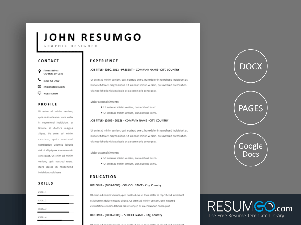 Smeme Simple Two Column Resume Template Resumgo within measurements 1024 X 768