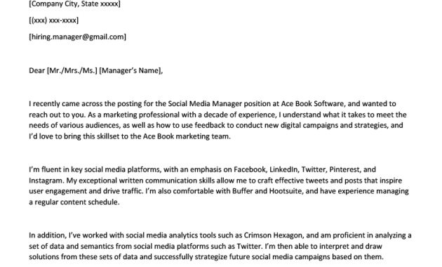 Social Media Cover Letter Example Resume Genius regarding dimensions 800 X 1132