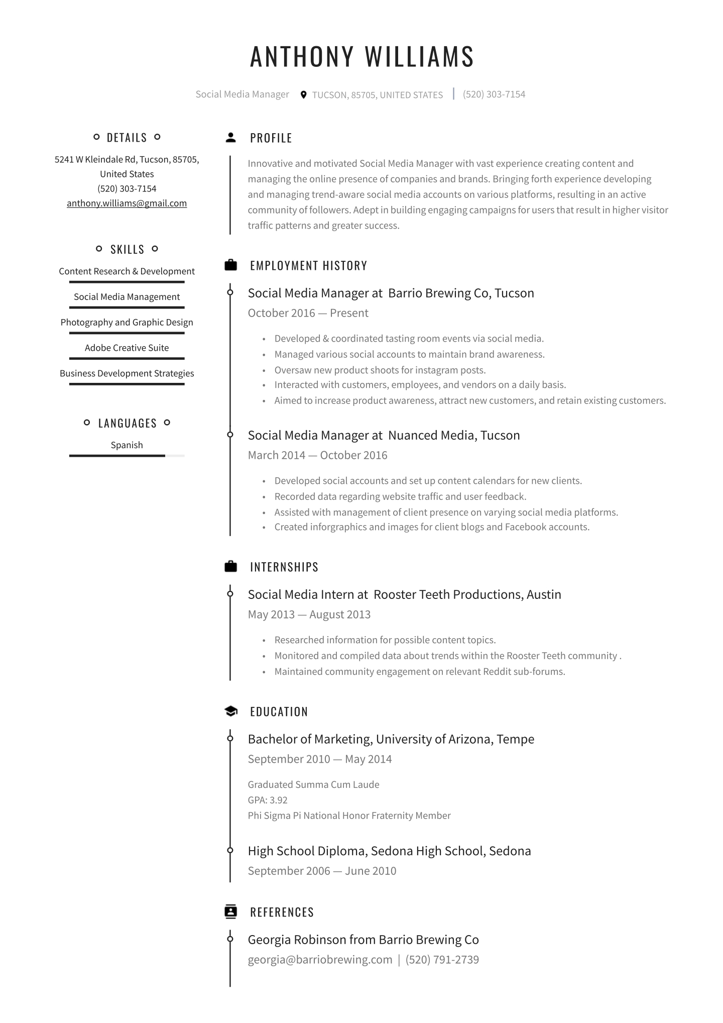 Social Media Manager Resume Examples Writing Tips 2020 intended for proportions 1440 X 2036