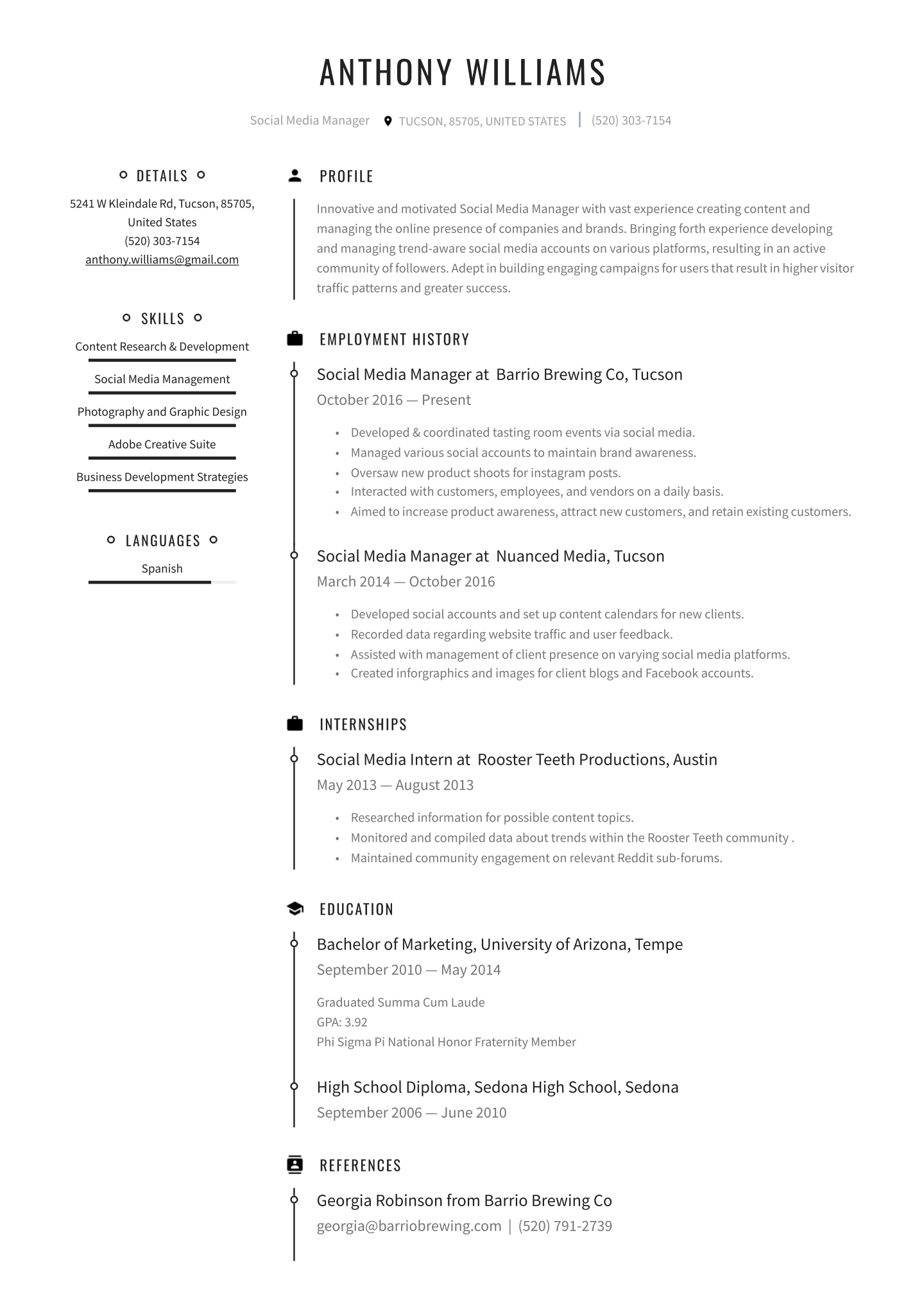 Social Media Manager Resume Examples Writing Tips 2020 throughout dimensions 1440 X 2036