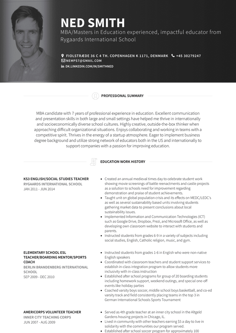 Social Studies Teacher Resume Samples And Templates Visualcv within sizing 800 X 1128