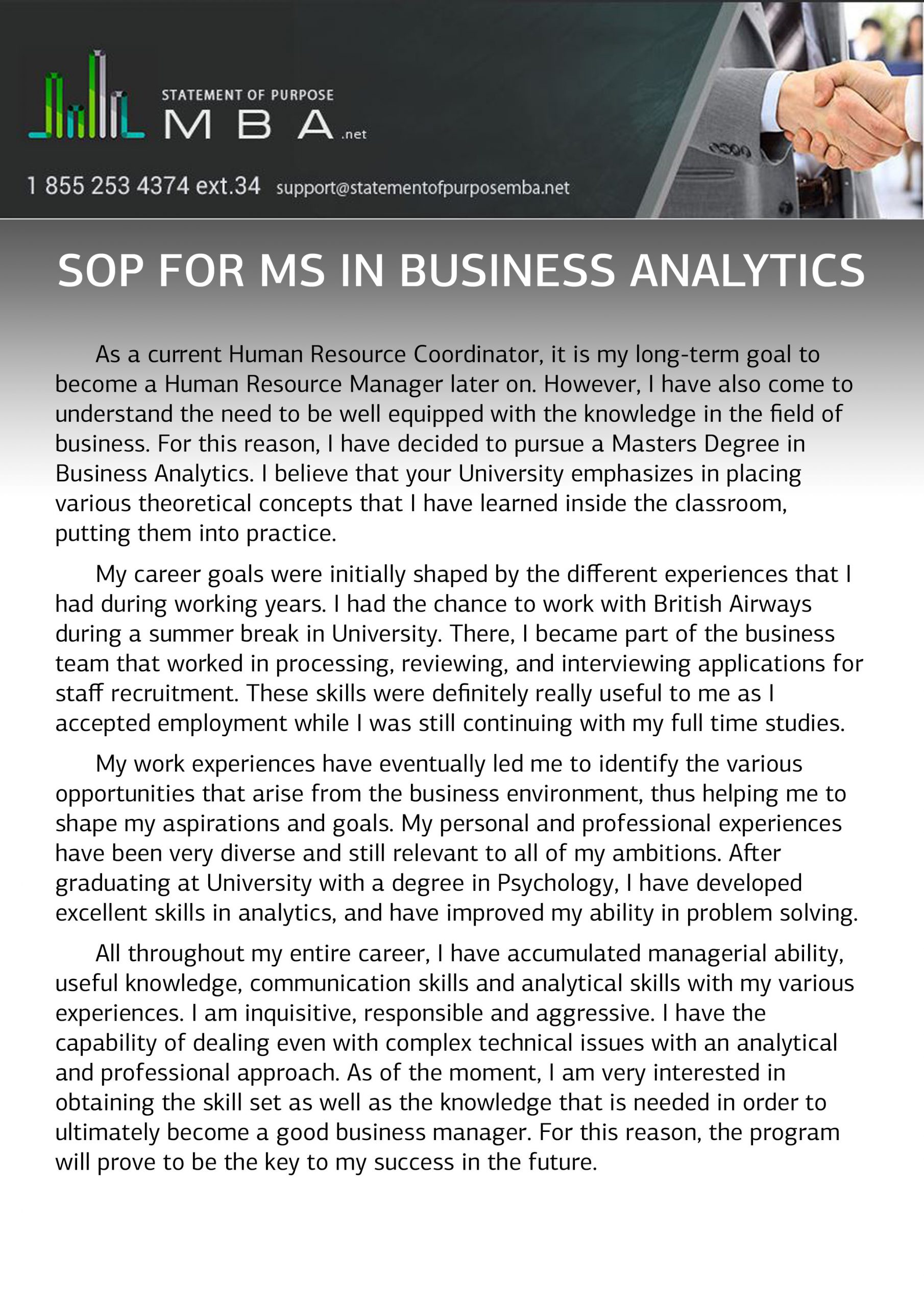 Sop For Ms In Business Analytics Sample inside sizing 2480 X 3508