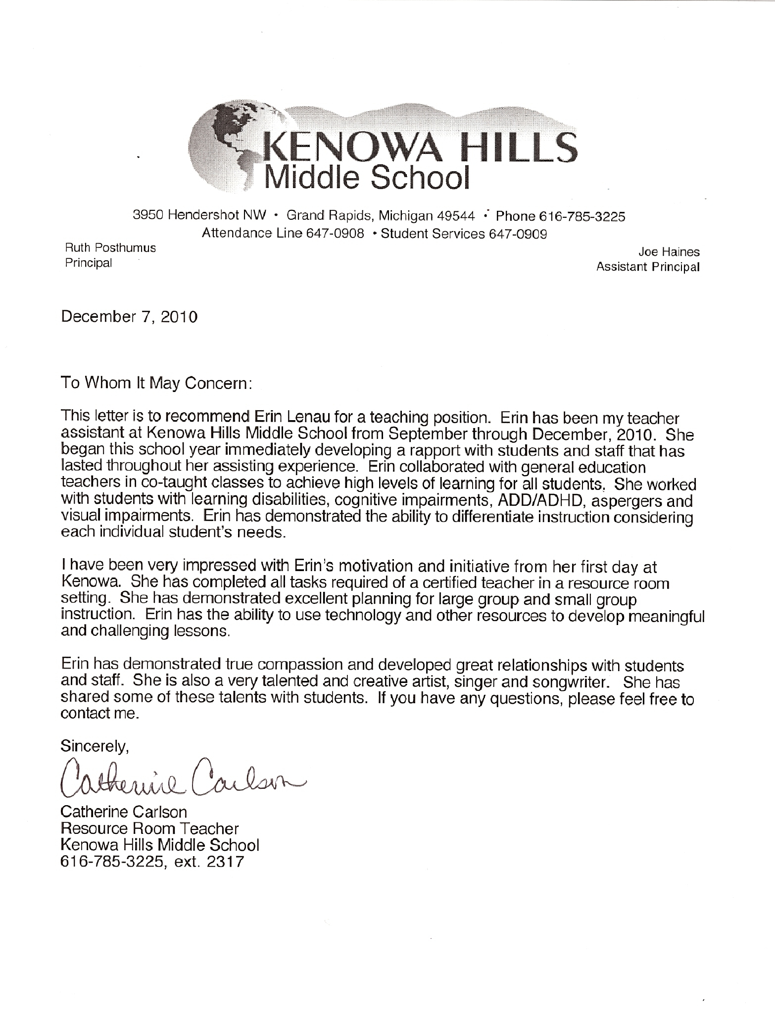 letter of recommendation for special education teacher template