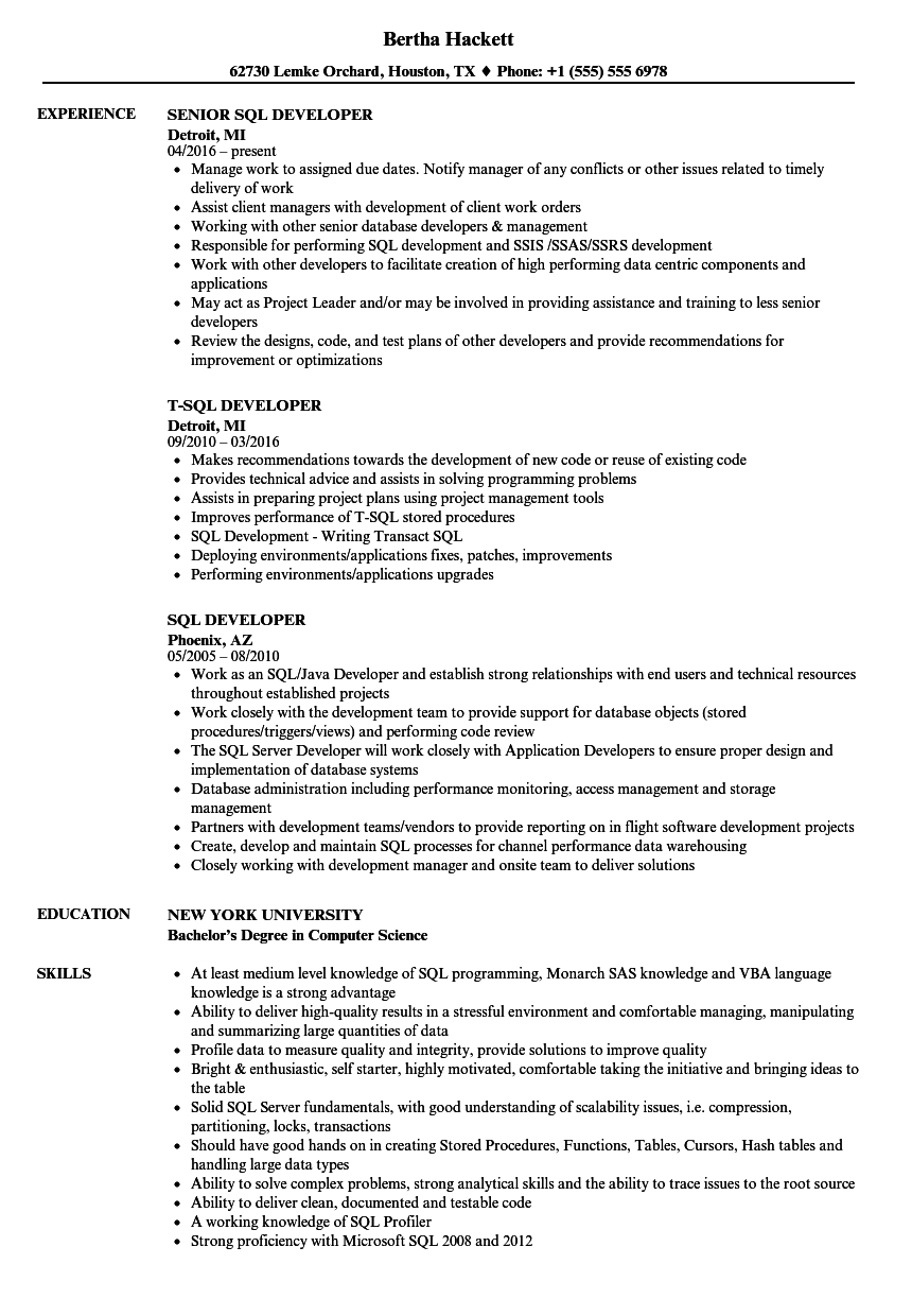 Sql Developer Resume Enom pertaining to sizing 860 X 1240