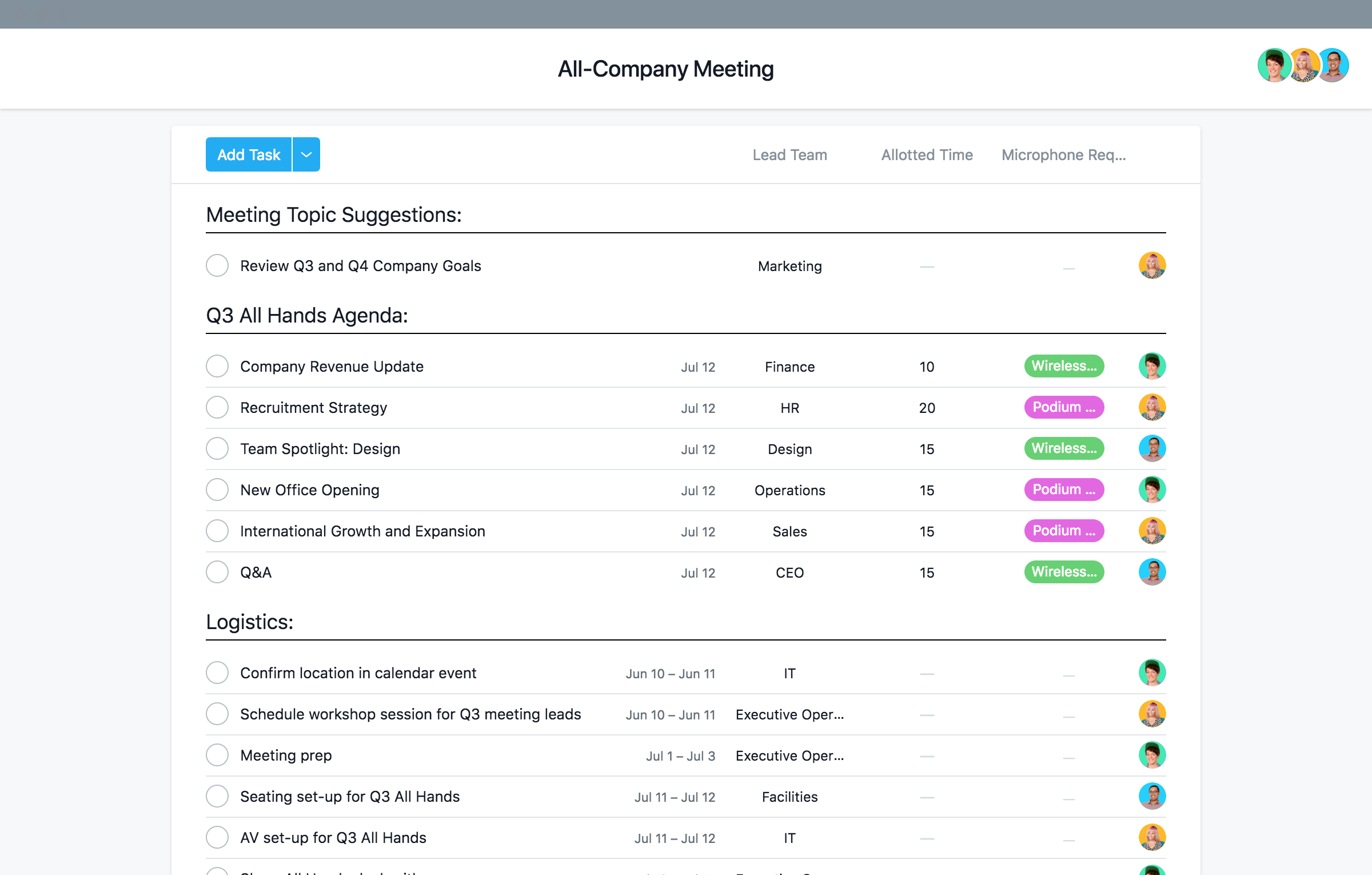 Staff All Hands Meeting Agenda Template Asana within size 2400 X 1530