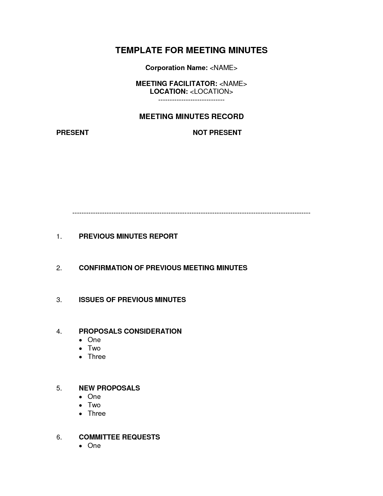 Staff Meeting Minutes Template Word Bagnas Corporation in sizing 1275 X 1650