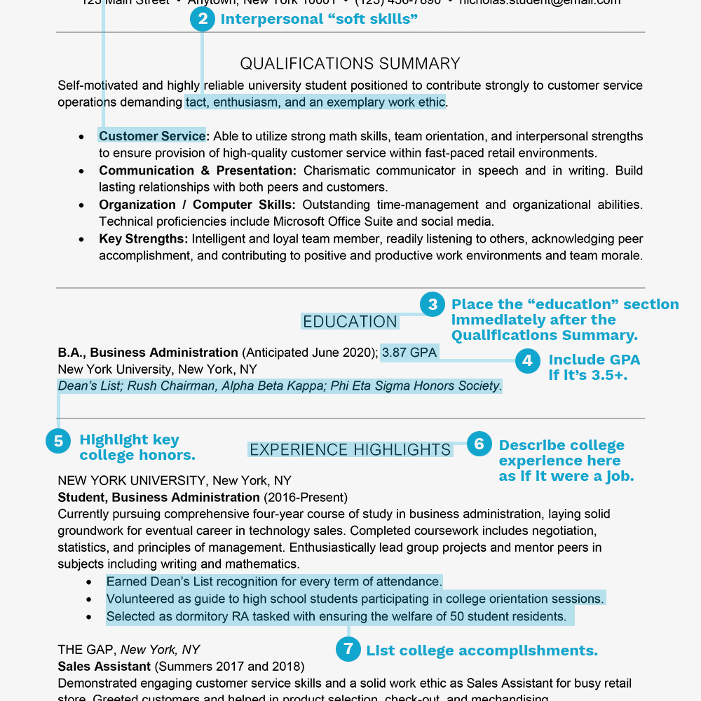 Student Resume Examples And Templates with measurements 1000 X 1000