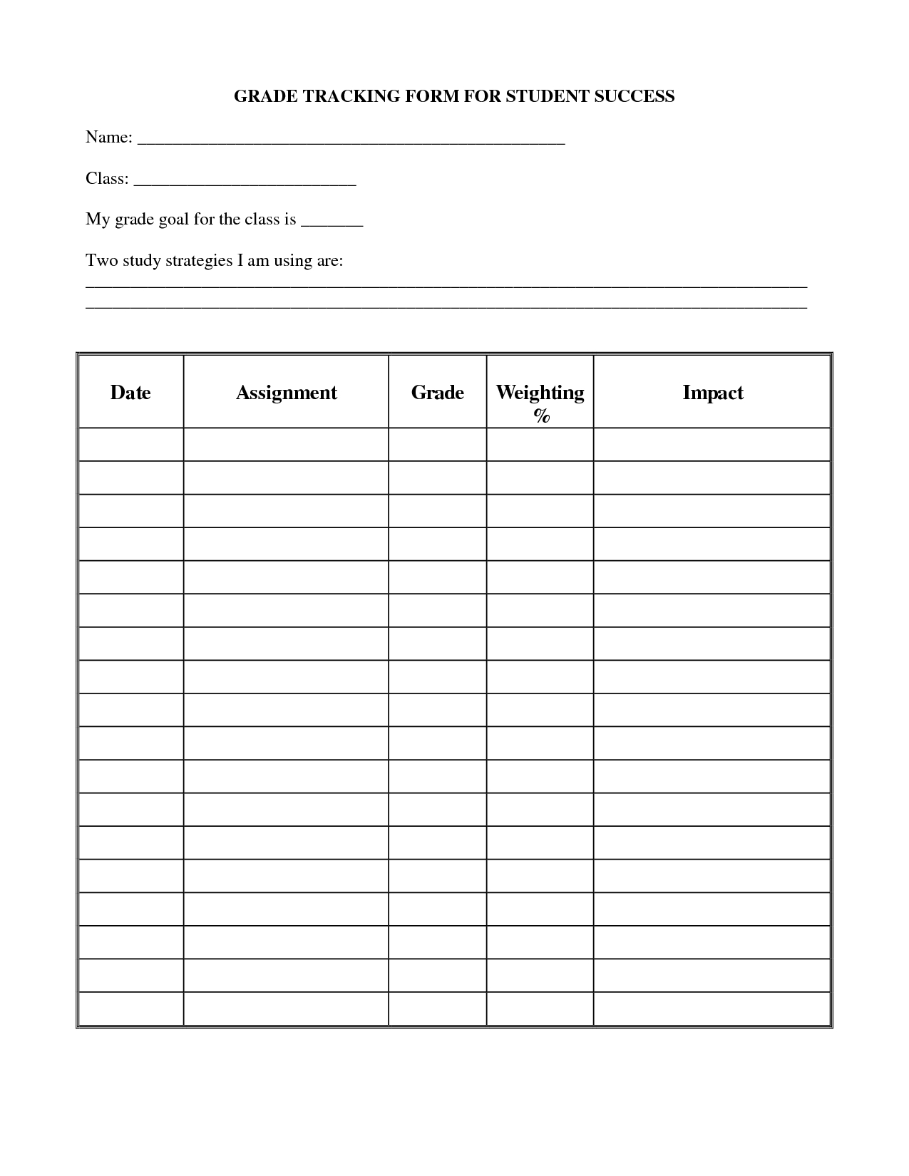 Student Tracking Sheet Template Akali for dimensions 1275 X 1650