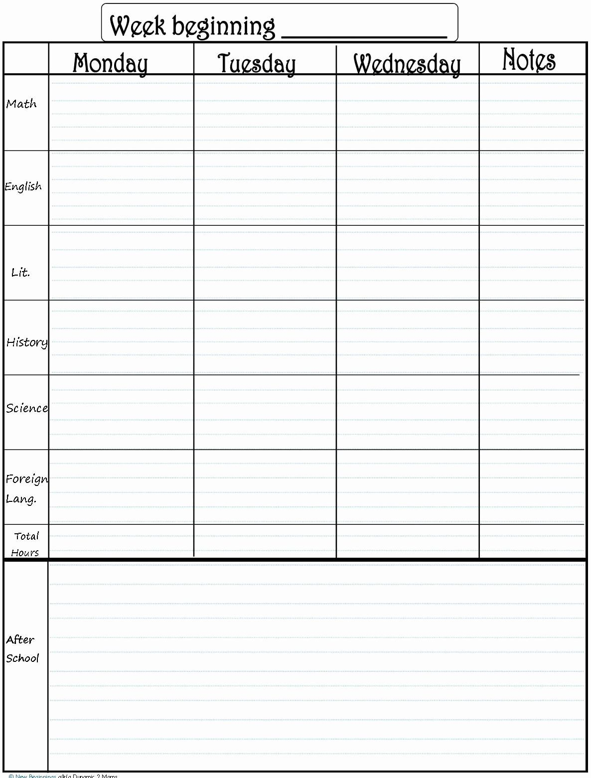 Student Weekly Planner Template In 2020 With Images for sizing 1186 X 1561