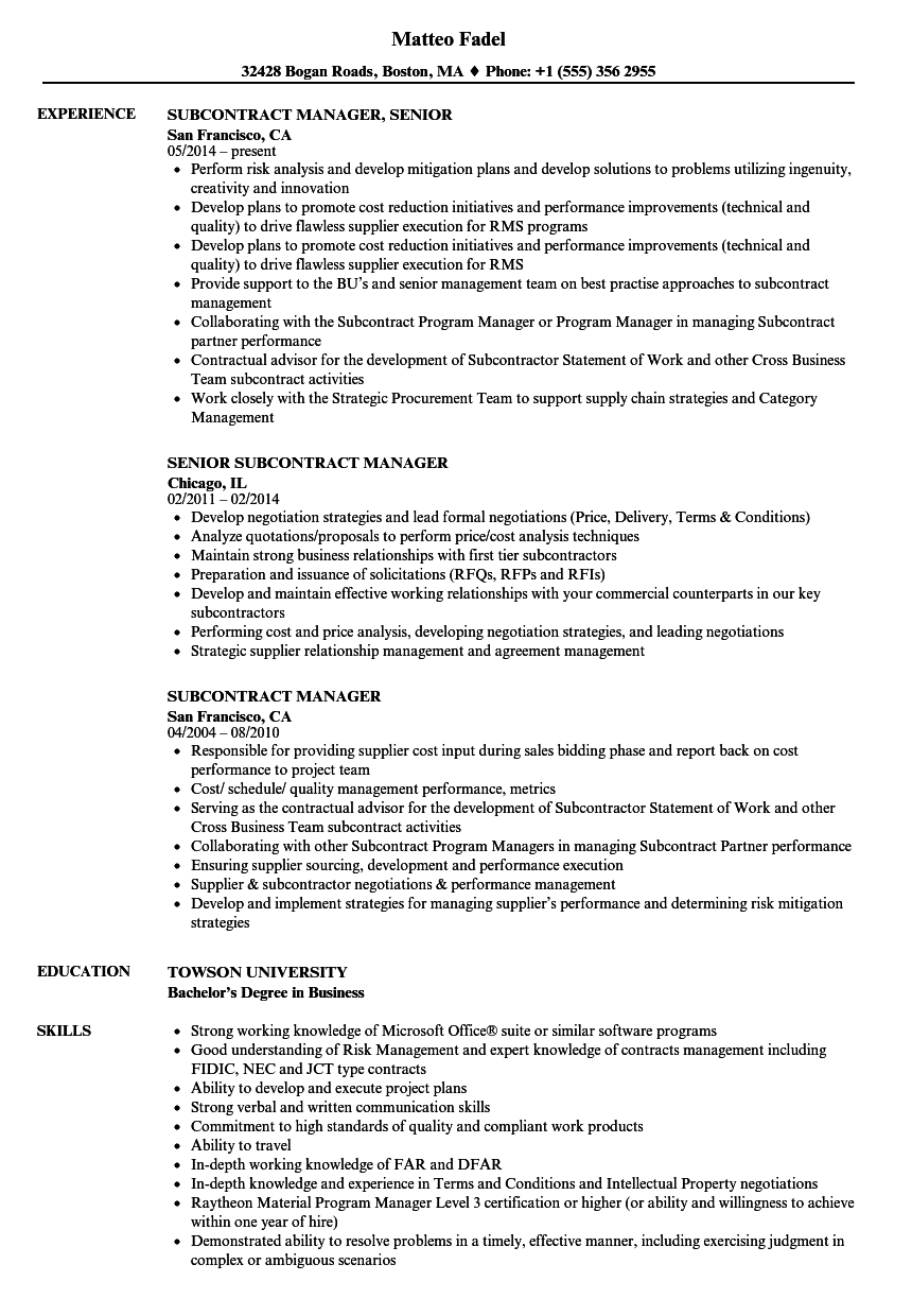 Subcontractor Resume Akali with regard to size 860 X 1240