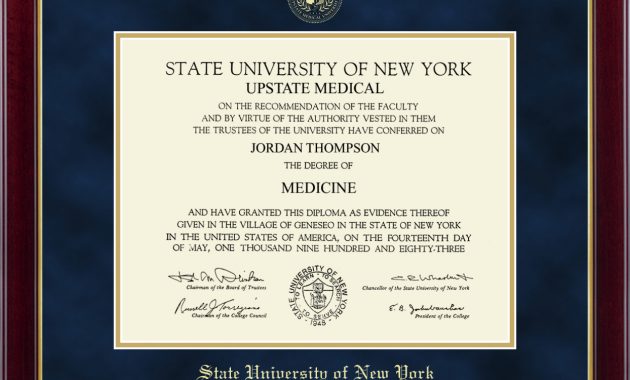 Suny Upstate Medical University Diploma Frame pertaining to sizing 1252 X 1084