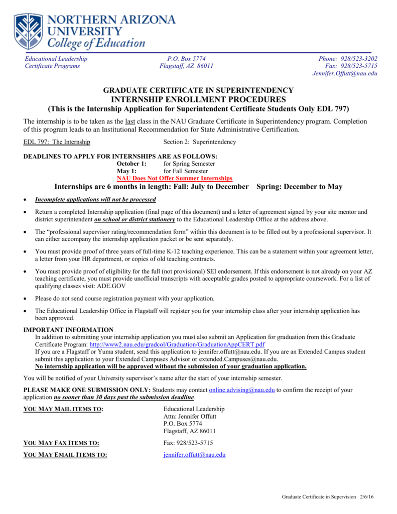 Superintendent Certification Internship Application for sizing 791 X 1024