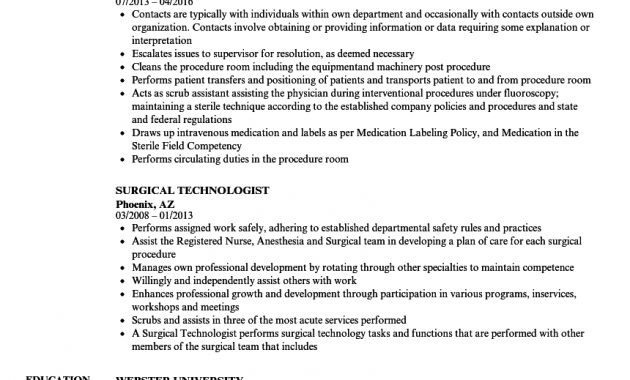 Surgical Technologist Resume Samples Velvet Jobs with regard to proportions 860 X 1240