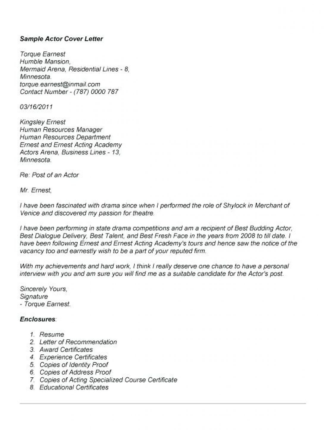 Cover Letter For Talent Agency • Invitation Template Ideas