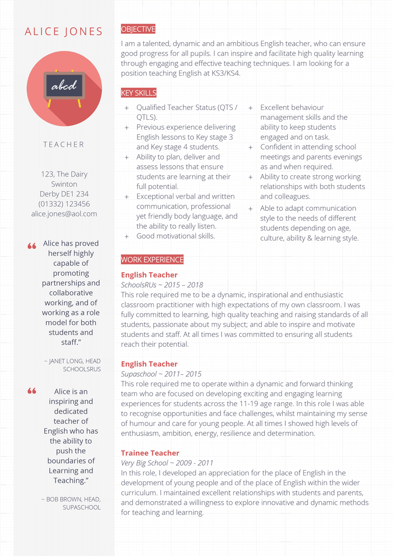 Teacher Cv Template For A Teachingeducation Role Ms Word intended for sizing 800 X 1132