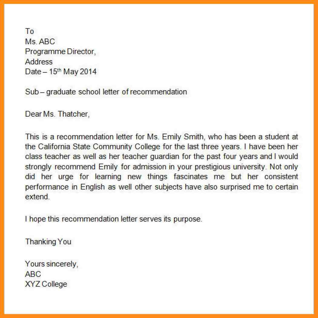 Teacher Recommendation Letter Format Invazi pertaining to size 1050 X 1050