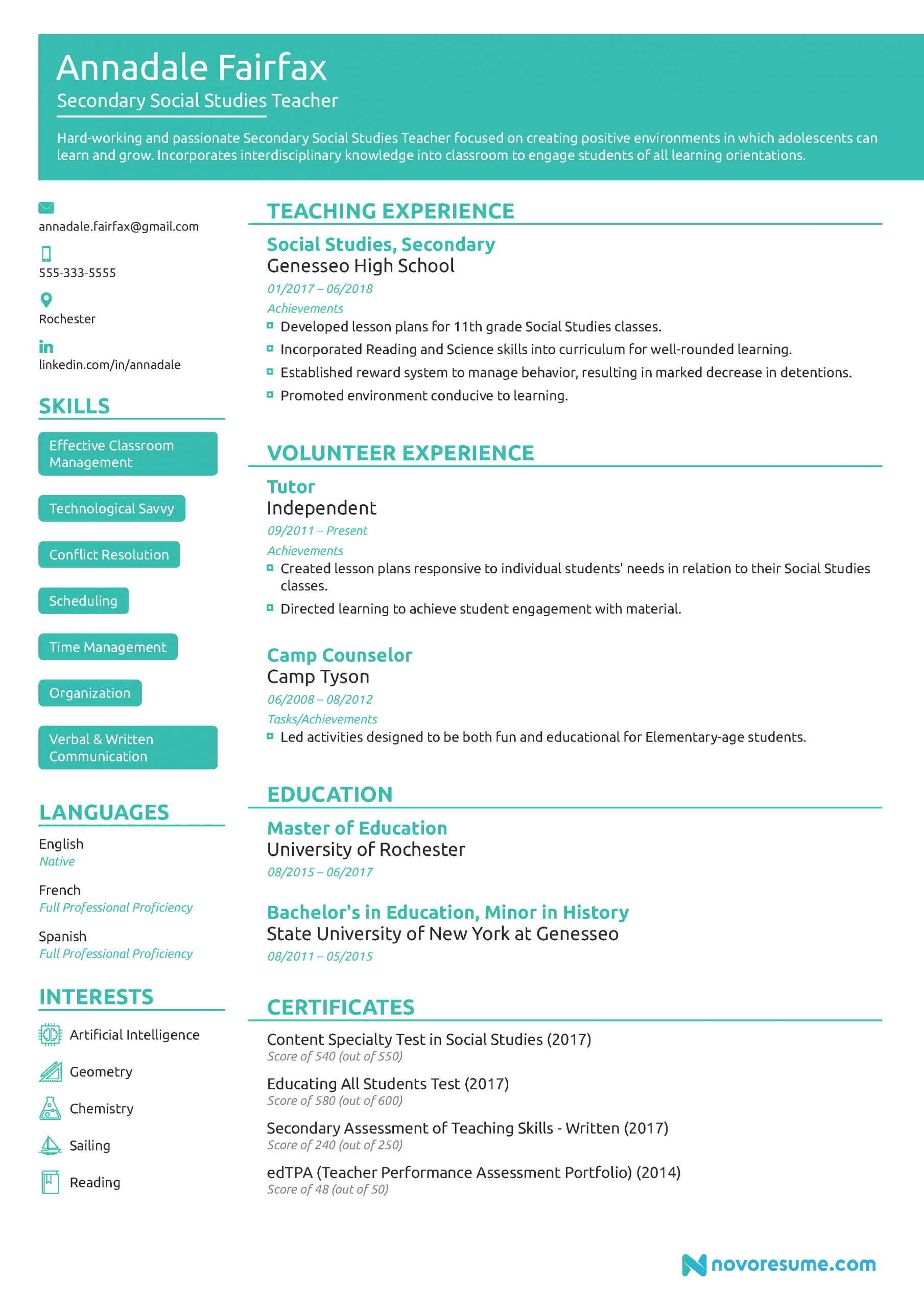 Teacher Resume Example Job Description Skills Tips regarding dimensions 2480 X 3509