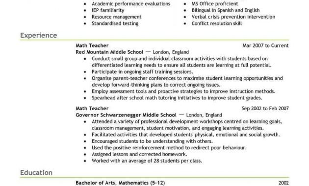 Teaching Modle De Cv Enseignant Cv Lettre De Motivation throughout measurements 800 X 1035