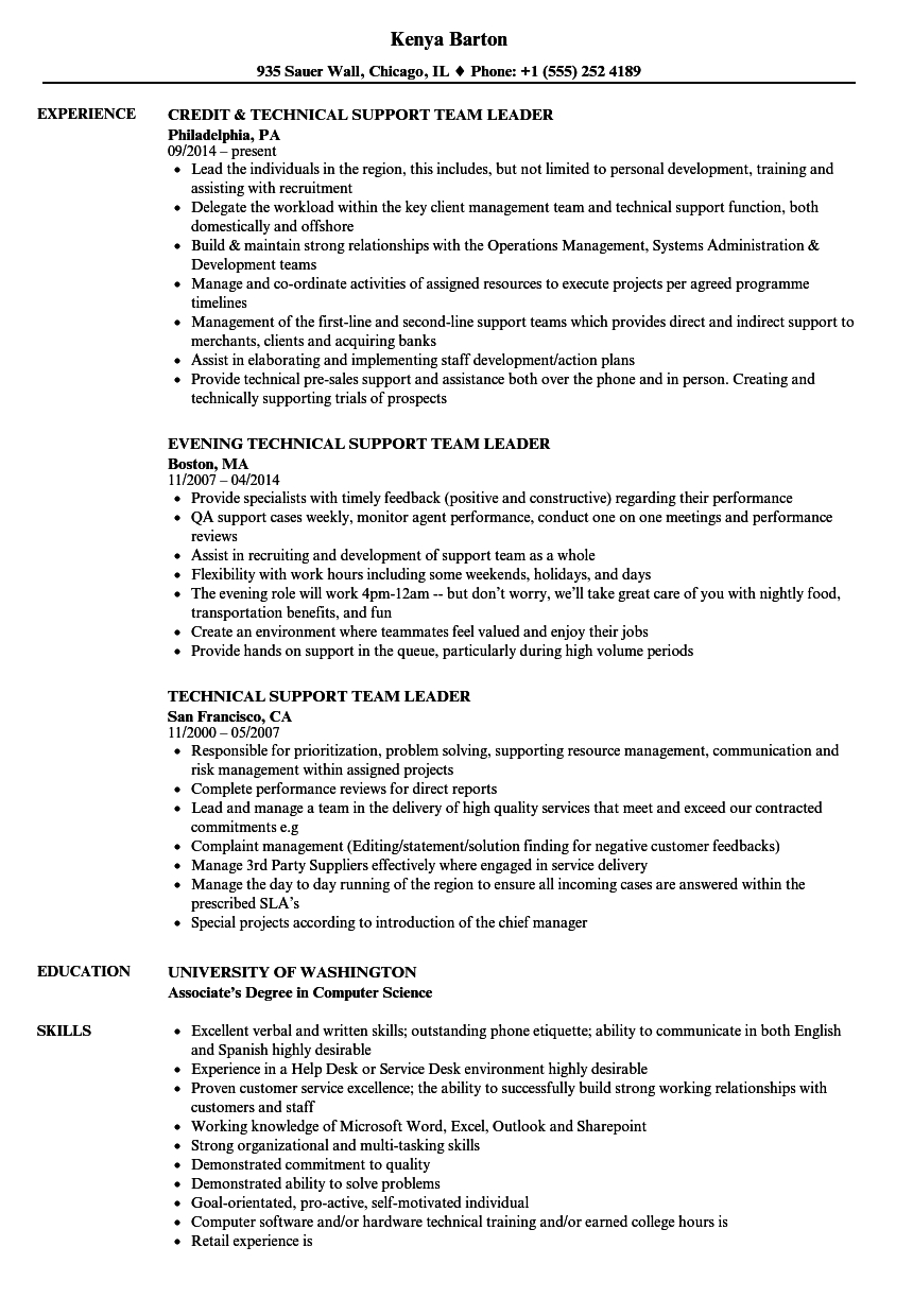 Team Leader Resume Enom within proportions 860 X 1240