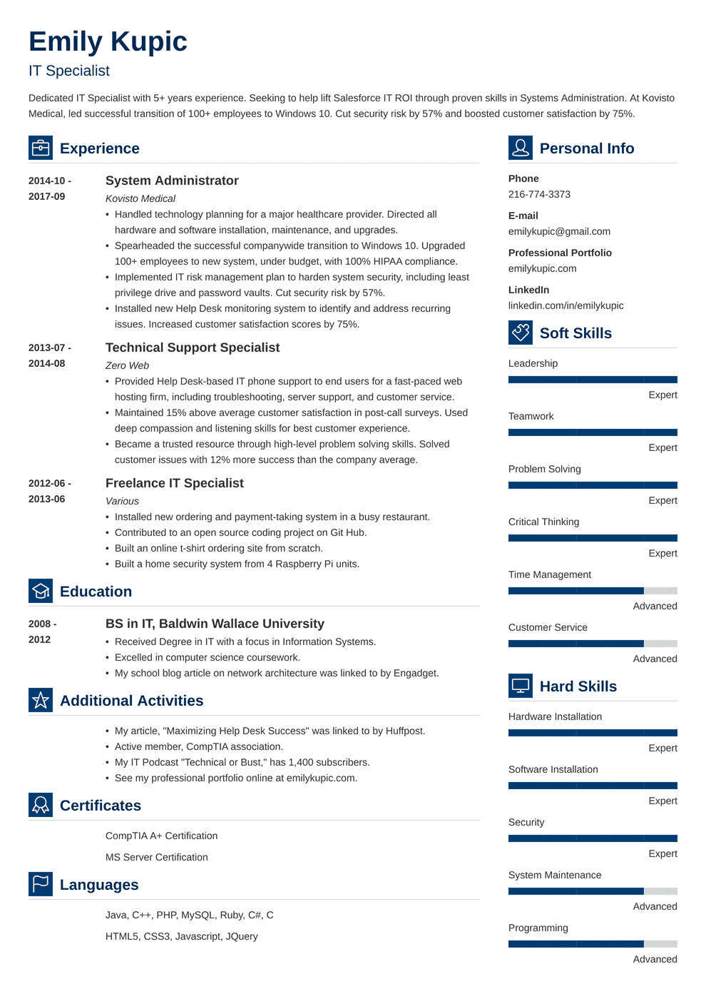 Technical Resume Template Guide 20 Examples in measurements 990 X 1400