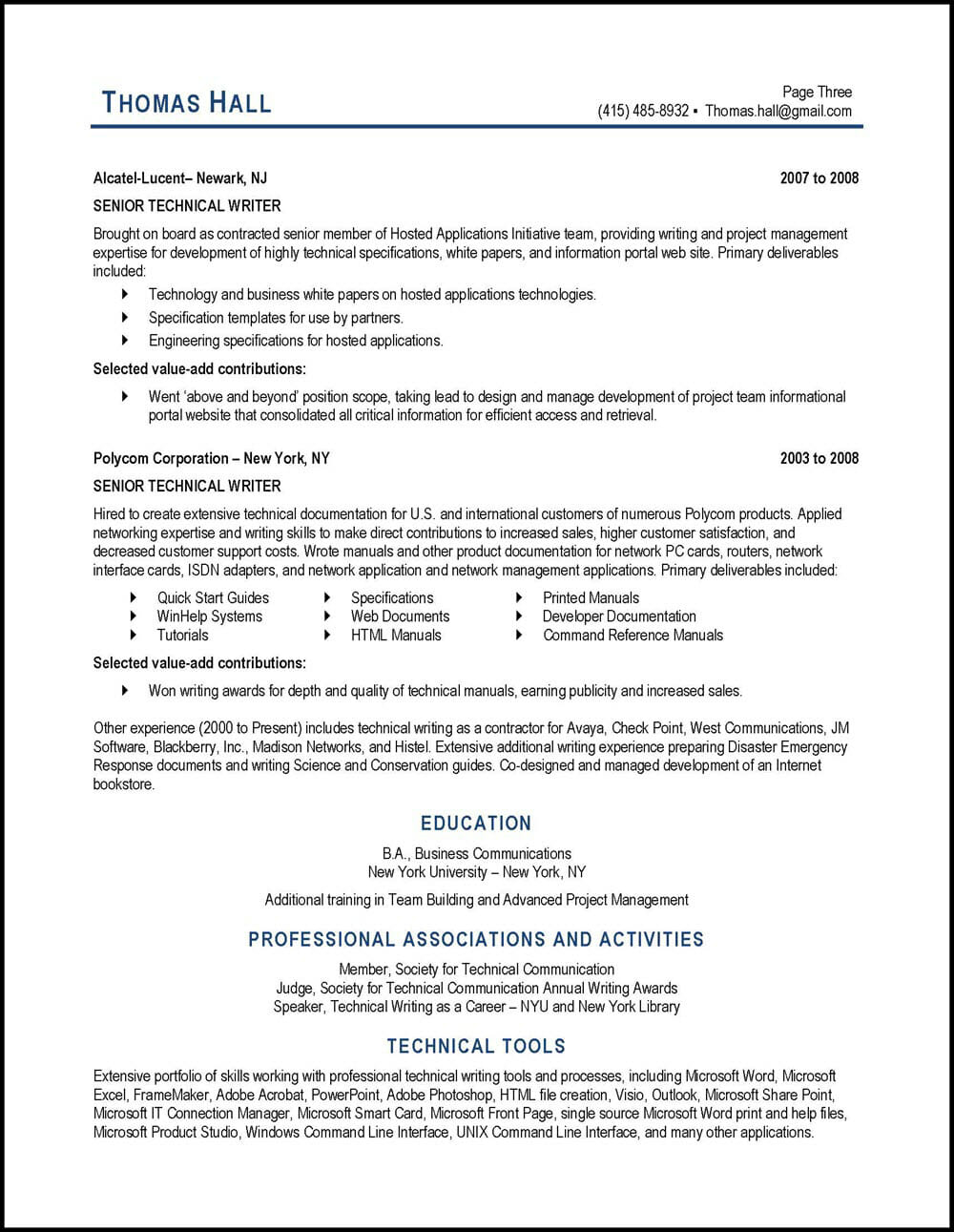 Technical Writer Resume Example Distinctive Career Services intended for dimensions 1000 X 1291