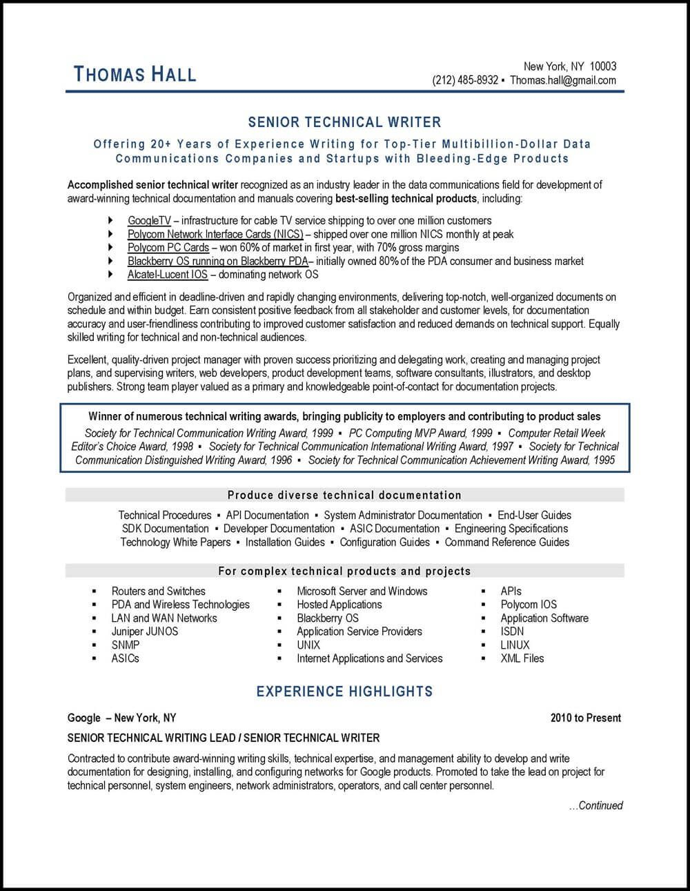 Technical Writer Sample Resumes Debandje in size 1000 X 1291