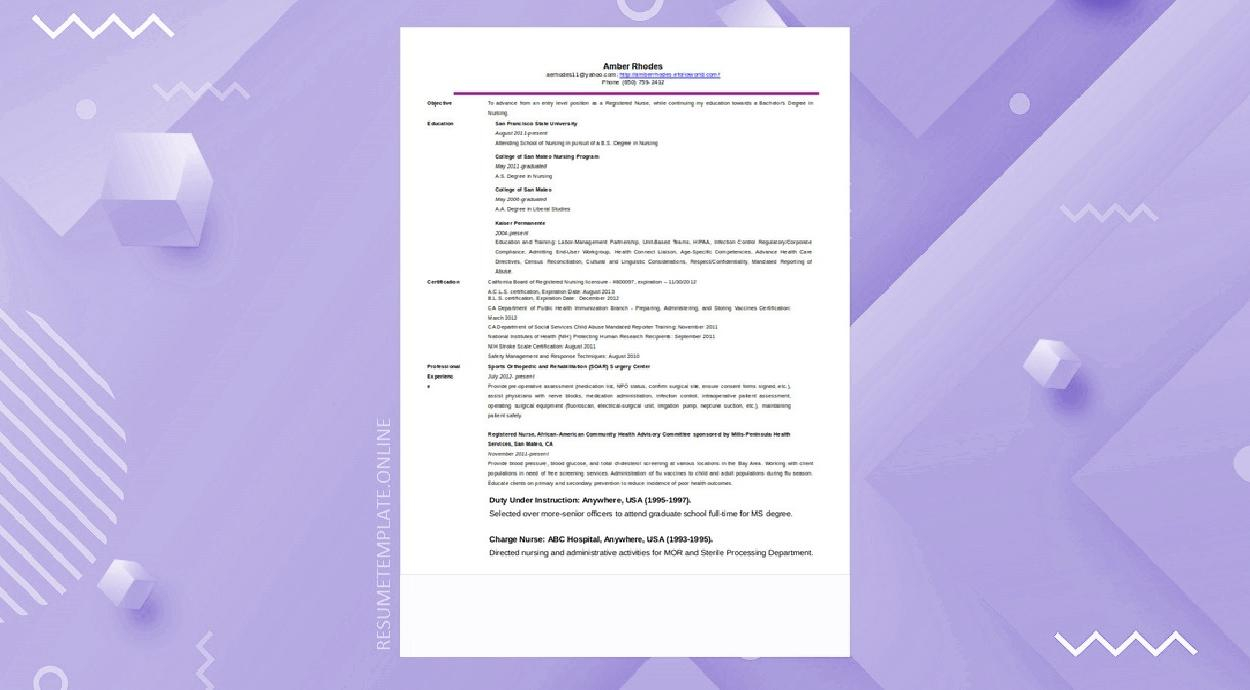 Telemetry Nurse Resume Template Simple Resume Template with regard to measurements 1250 X 690