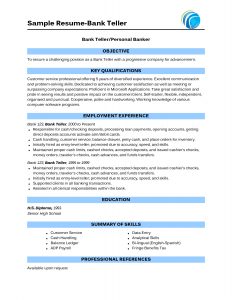 Teller Resume With No Experience Sample Resume Bank Teller in dimensions 1275 X 1650