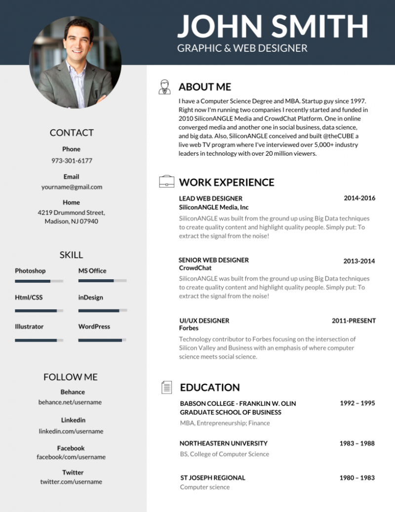 Template Professional Cv Cv Templates Sle Template Best 3 for dimensions 800 X 1036