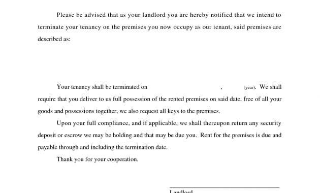 Tenant Lease Termination Letter From Landlord Being A with size 1275 X 1650