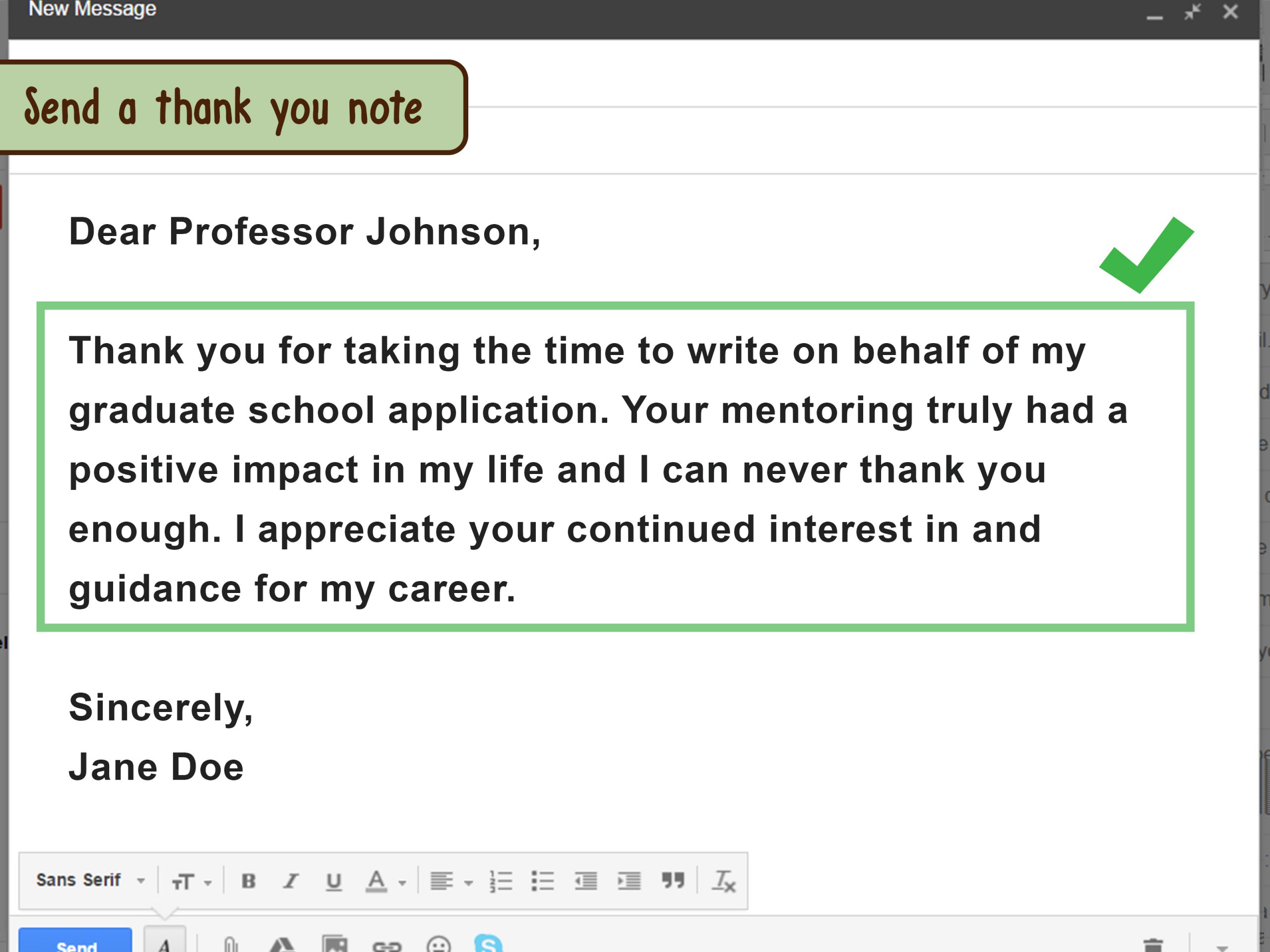 Thank You Email To Professor For Letter Of Recommendation regarding size 3200 X 2400