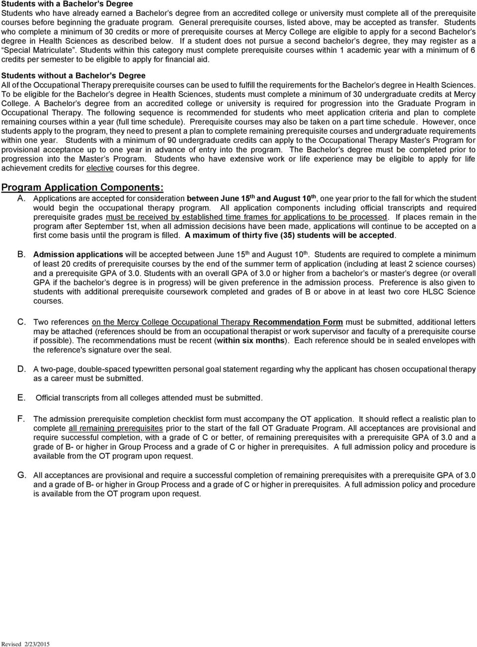 The Graduate Program In Occupational Therapy Information regarding dimensions 960 X 1301