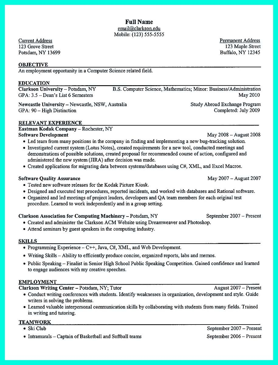 The Perfect College Resume Template To Get A Job pertaining to size 915 X 1200