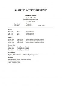 Theatre Resume Template Word Domba with regard to size 741 X 1079