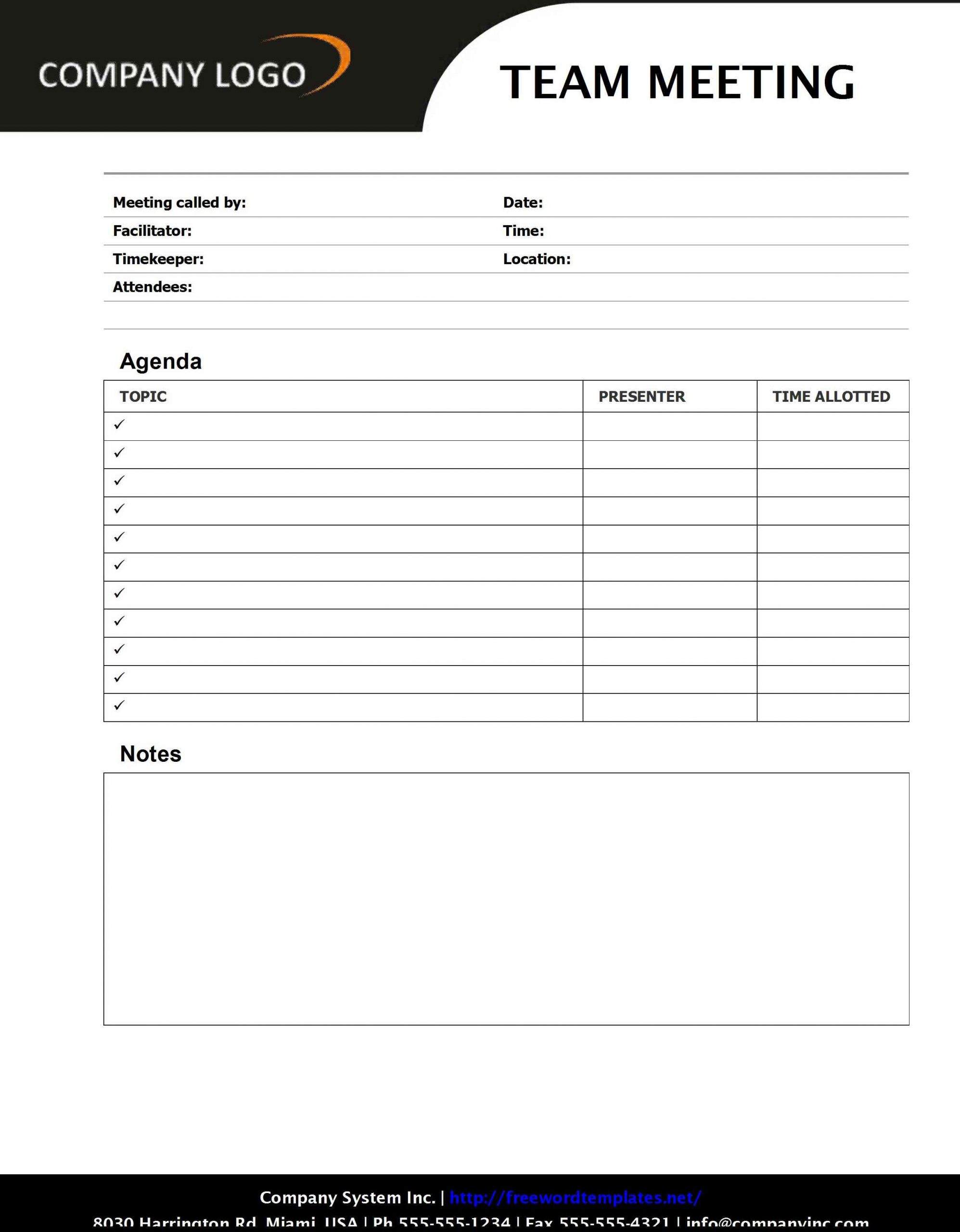 This Is A Team Meeting Agenda Template Which Will Guide You inside measurements 2414 X 3097